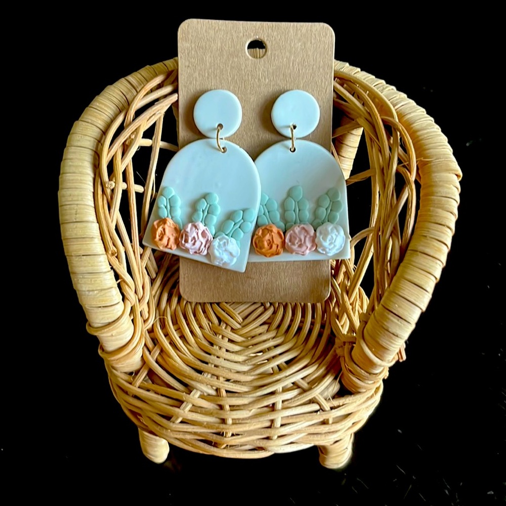 Polymer clay statement earrings, beautiful for any occasion or just because!